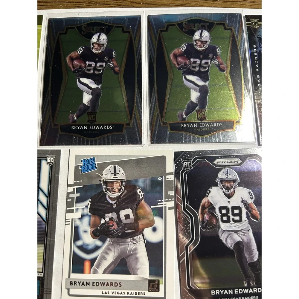 Panini Lot of 7 Bryan Edwards Oakland Raiders Football Cards (X8)